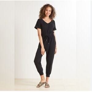 Roan + Ryan Black Short Sleeve Jumpsuit Size XS